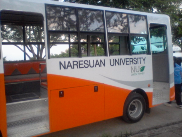 Electric bus going around the campus in Naresuan University